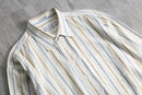 1990s Yves Saint Laurent mulch color stripe dress shirt
