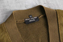 1960〜70's brown suede leather switch knit cardigan