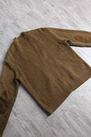 1960〜70's brown suede leather switch knit cardigan
