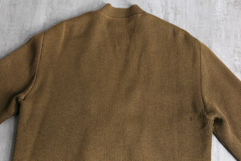 1960〜70's brown suede leather switch knit cardigan