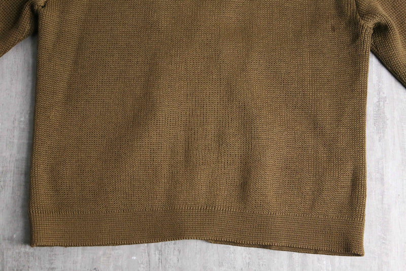 1960〜70's brown suede leather switch knit cardigan