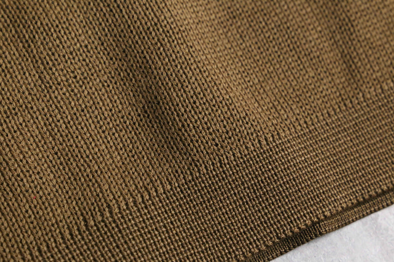 1960〜70's brown suede leather switch knit cardigan