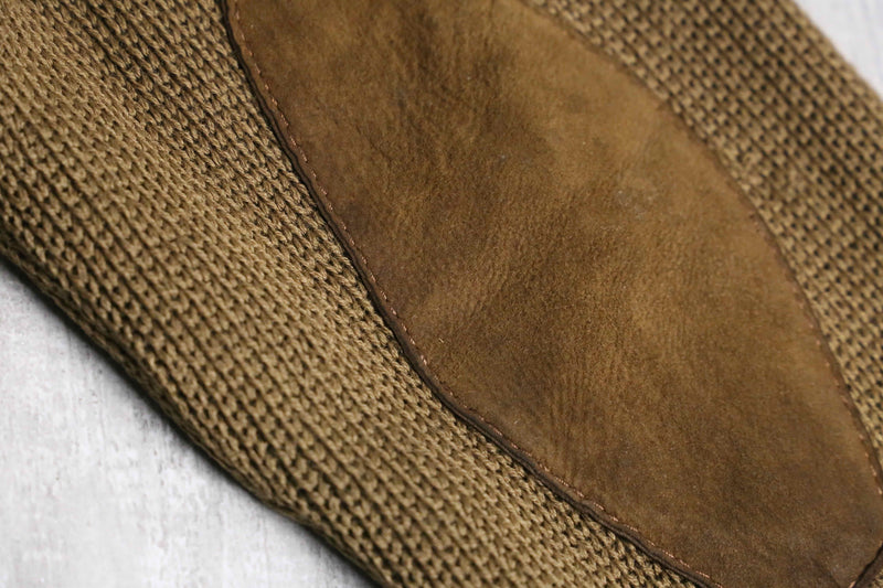 1960〜70's brown suede leather switch knit cardigan