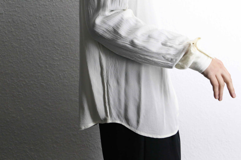 lace design drape rayon white shirt