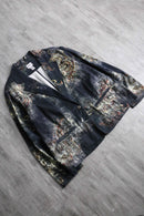 "CHICO'S" abstract botanical pattern easy tailored jacket