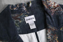 "CHICO'S" abstract botanical pattern easy tailored jacket