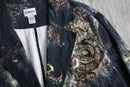 "CHICO'S" abstract botanical pattern easy tailored jacket