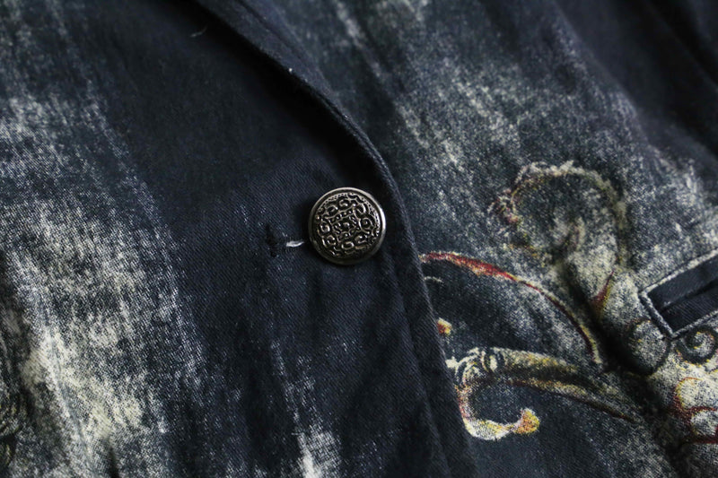 "CHICO'S" abstract botanical pattern easy tailored jacket