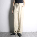 ivory linen wide easy trousers