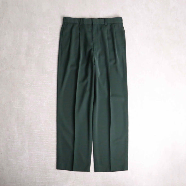 deep green color 2tuck straight slacks