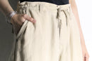 ivory linen wide easy trousers