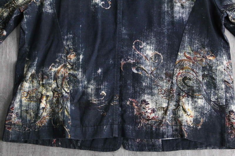 "CHICO'S" abstract botanical pattern easy tailored jacket