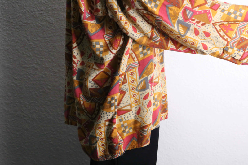 warm color rayon geometric patterns shirt