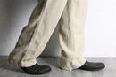 ivory linen wide easy trousers