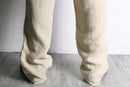 ivory linen wide easy trousers