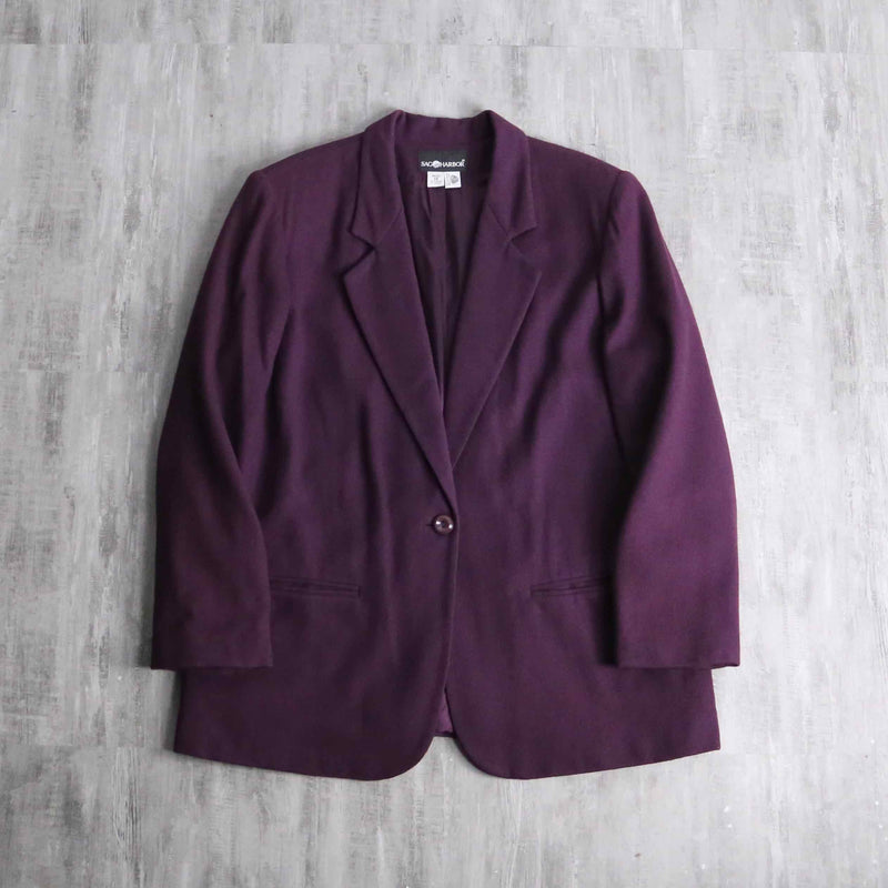 "SAG HARBOR" wool100% purple tailored jacket