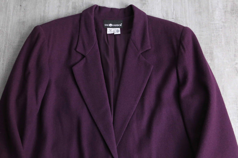 "SAG HARBOR" wool100% purple tailored jacket