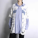 "Re:make" sports tee docking button-down shirt