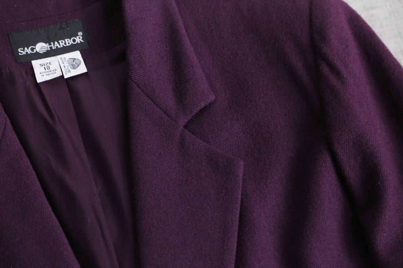 "SAG HARBOR" wool100% purple tailored jacket