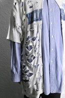 "Re:make" sports tee docking button-down shirt