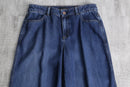 indigo color tencel baggy denim pants