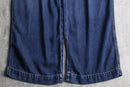 indigo color tencel baggy denim pants