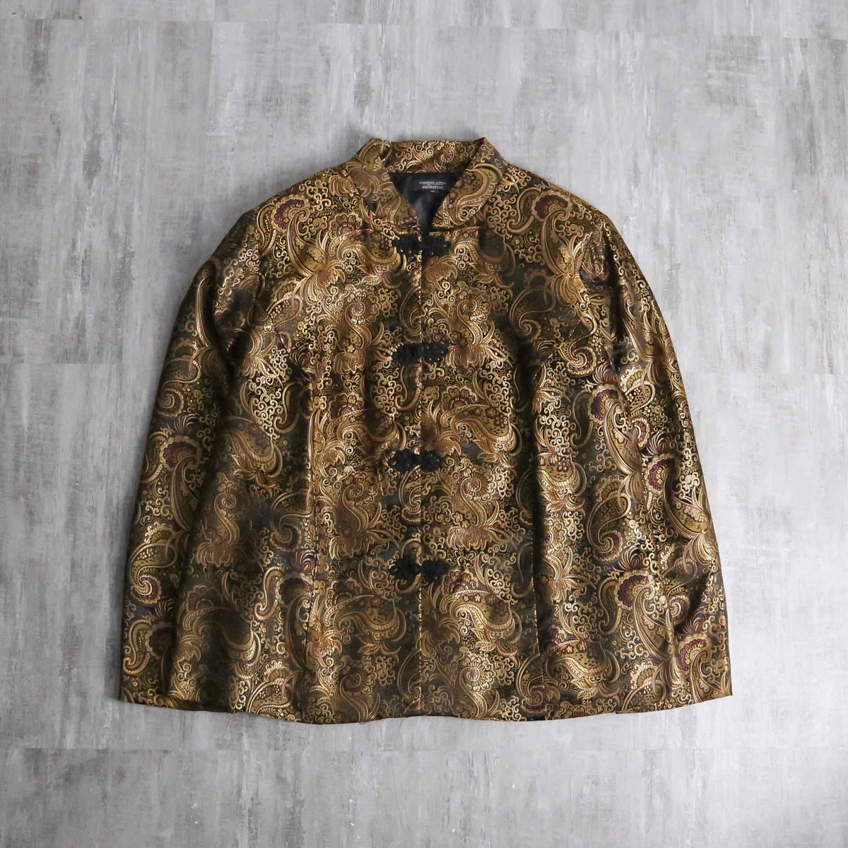 極美品✨レオナール ノーカラージャケットコート 宝石柄トリム 金ボタン LL相当 金ボタンツイルテーラードジャケット[品番：TRIW0003818