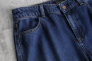 indigo color tencel baggy denim pants