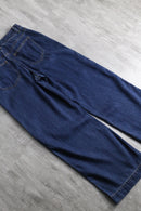 indigo color tencel baggy denim pants