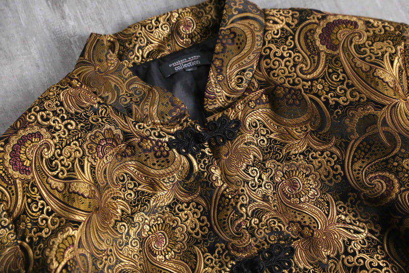 gold color china jacquard jacket