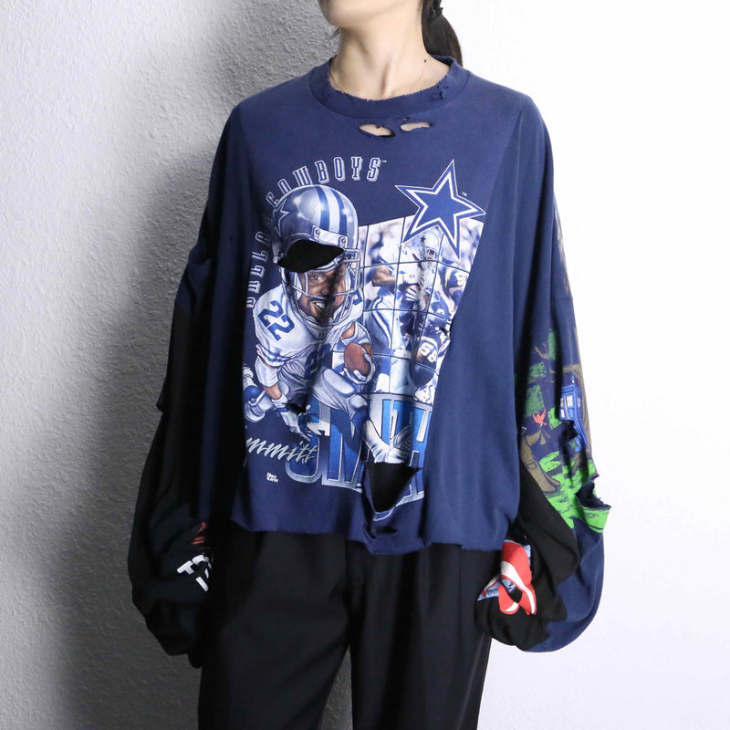 "Re:make" destroy & many docking L/S Tee