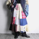 ''Re:make'' patchwork design knit long skirt