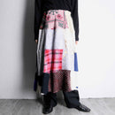 ''Re:make'' patchwork design knit long skirt