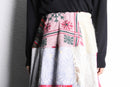 ''Re:make'' patchwork design knit long skirt