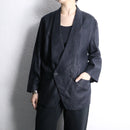 black linen double easy tailored jacket