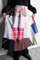 ''Re:make'' patchwork design knit long skirt