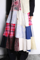 ''Re:make'' patchwork design knit long skirt