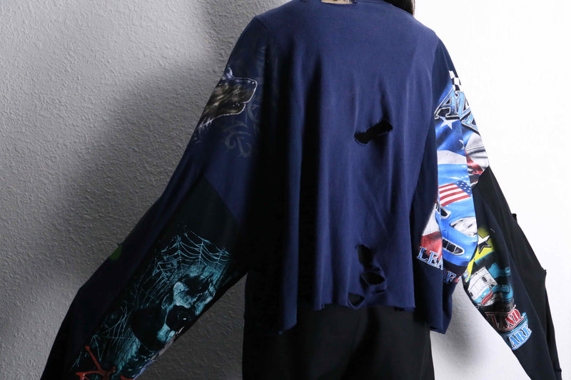 "Re:make" destroy & many docking L/S Tee