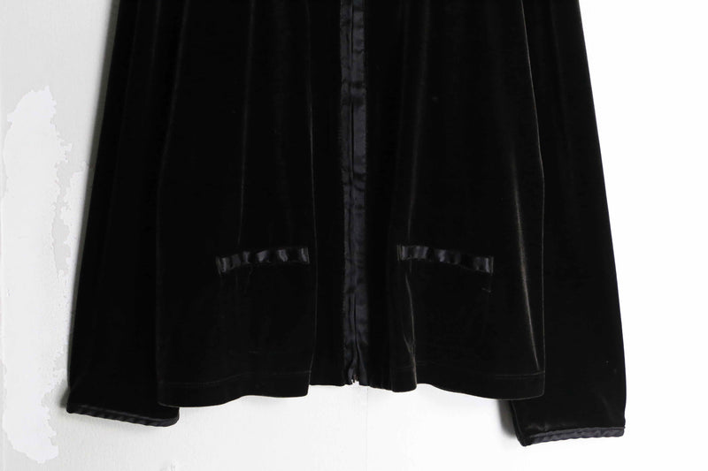 "CHICO'S" black zip up velvet blouson