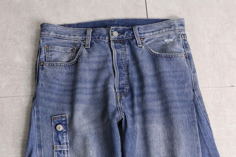 remake "再構築"  indigo color flare denim pants