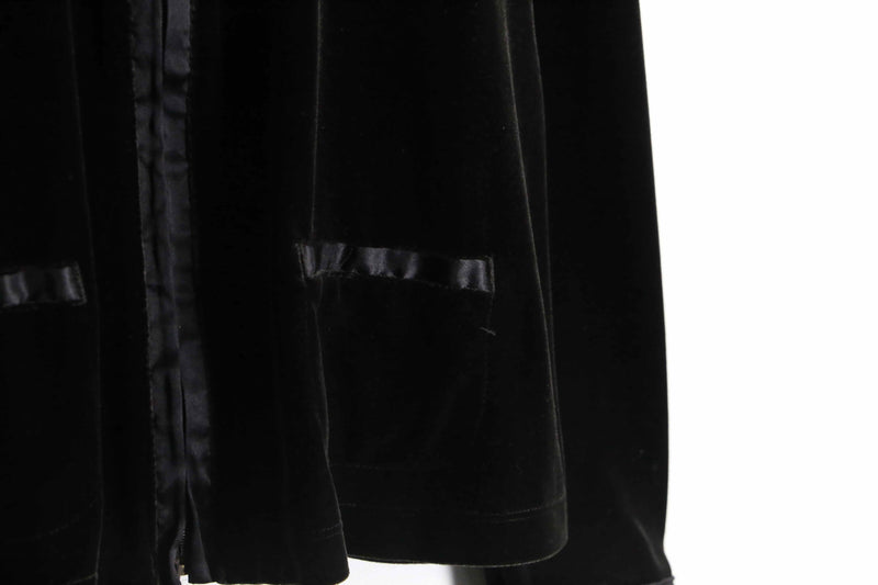 "CHICO'S" black zip up velvet blouson