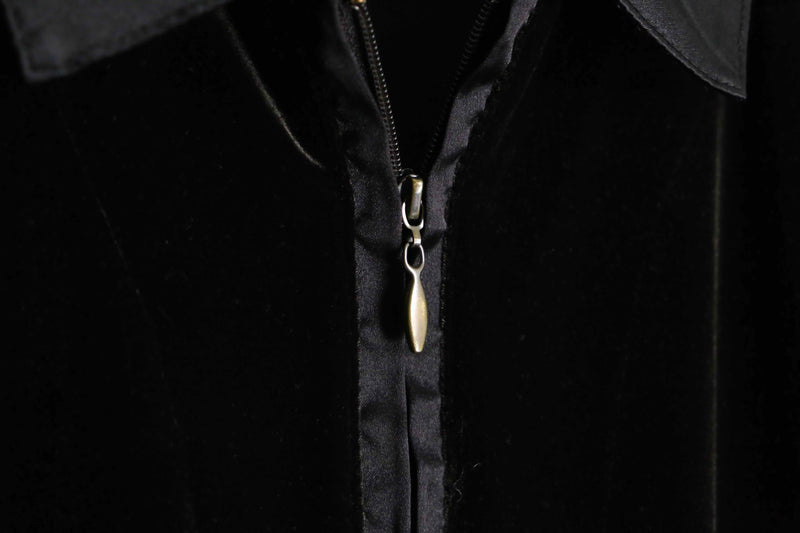 "CHICO'S" black zip up velvet blouson