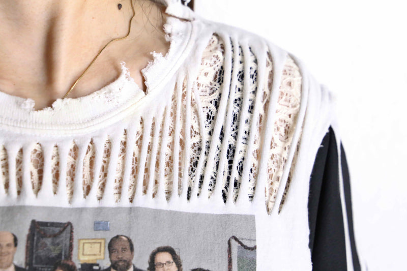 "Re:make" lace layered custom Tee