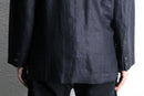 black linen double easy tailored jacket