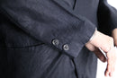 black linen double easy tailored jacket