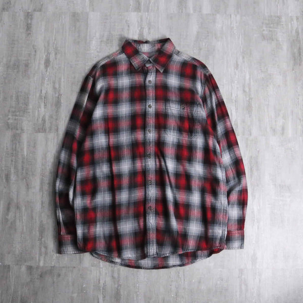 ombre check light flannel shirt
