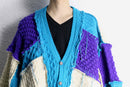 ''Re:make'' blue×purple patchwork cardigan
