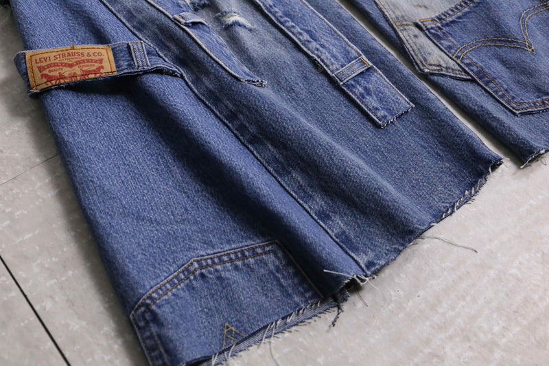 remake "再構築"  indigo color flare denim pants