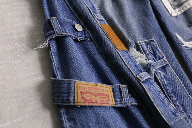 remake "再構築"  indigo color flare denim pants