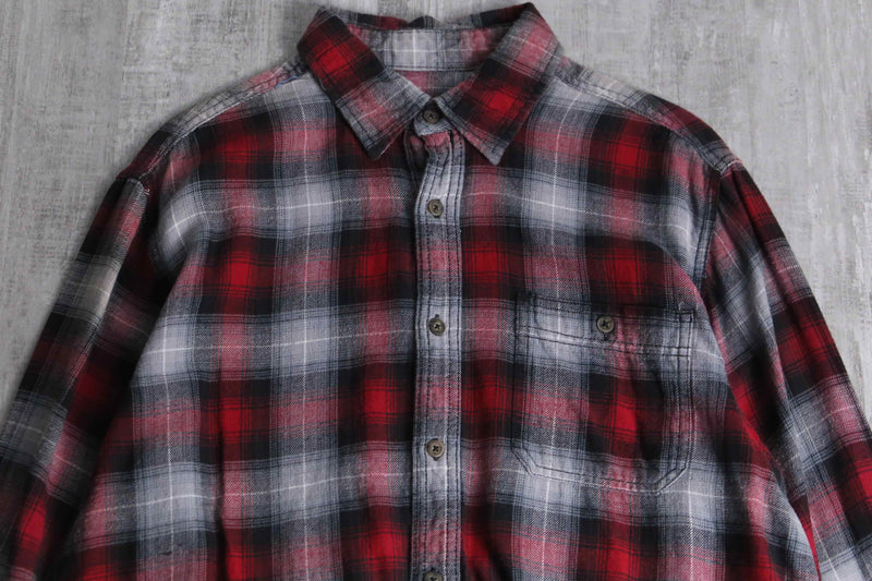 ombre check light flannel shirt